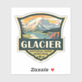Glacier National Park Illustratie Reizen  Sticker (Vel)