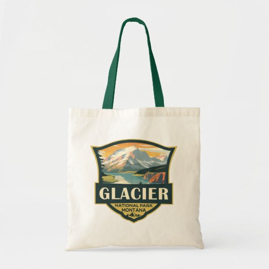 Glacier National Park Illustratie Reizen  Tote Bag (Voorkant)