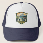 Glacier National Park Illustratie Reizen  Trucker Pet<br><div class="desc">Ontwerp vectorillustraties gletsjer. Het park is een natuurgebied in de Rocky Mountains van Montana,  met glacier-gekerfde pieken en valleien die naar de Canadese grens lopen.</div>