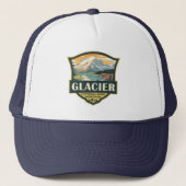 Glacier National Park Illustratie Reizen  Trucker Pet (Voorkant)