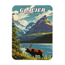 Glacier National Park illustratie retro Decoratief