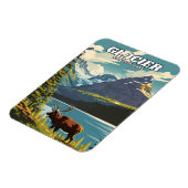 Glacier National Park illustratie retro Decoratief Magneet (Linkerzijde)