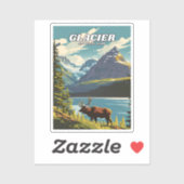 Glacier National Park illustratie retro Decoratief Sticker (Vel)