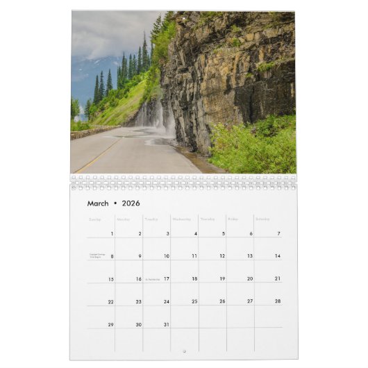Glacier National Park Landschappen Kalender (Mar 2026)