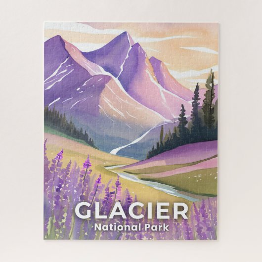 Glacier National Park | Lentelavendel aquarel Legpuzzel (Verticaal)