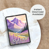 Glacier National Park | Lentelavendel aquarel Poster