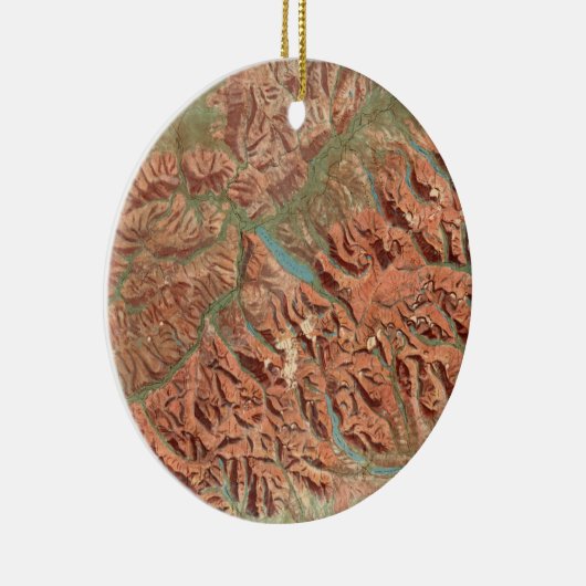 Glacier National Park Map Keramisch Ornament (Rechts)