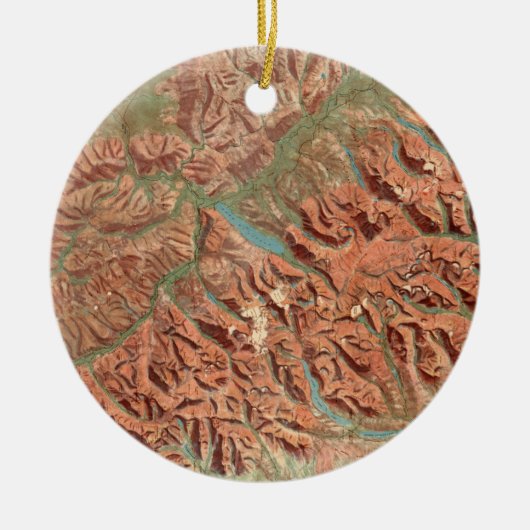  Glacier National Park Map Keramisch Ornament (Voorkant)