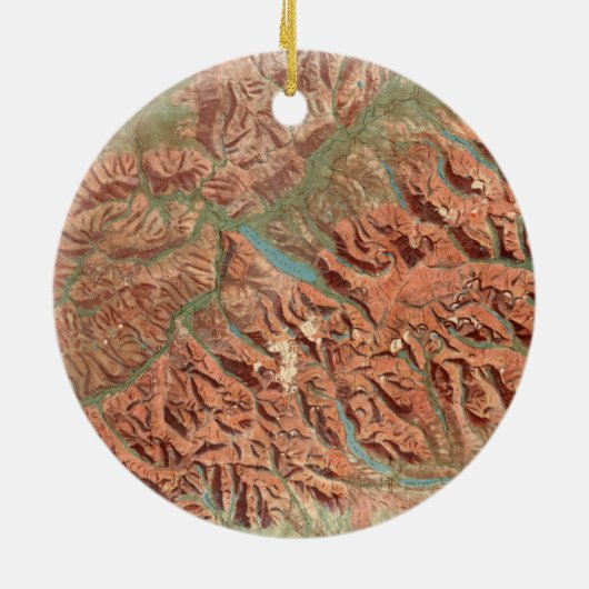  Glacier National Park Map Keramisch Ornament (Achterkant)