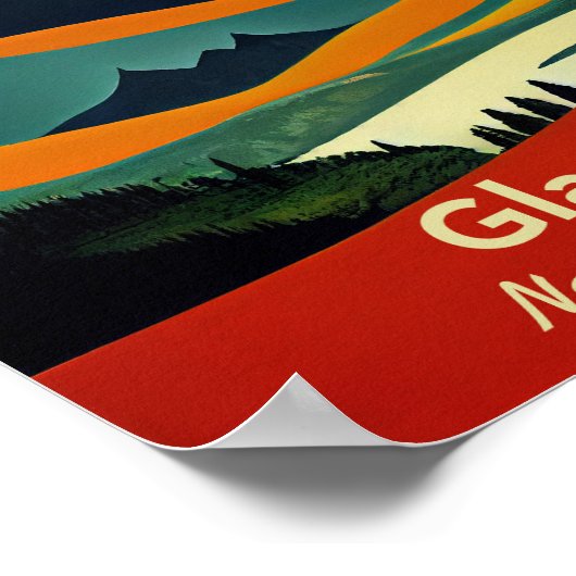 Glacier National Park Minimalist Poster (Hoek)