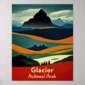 Glacier National Park Minimalist Poster (Voorkant)