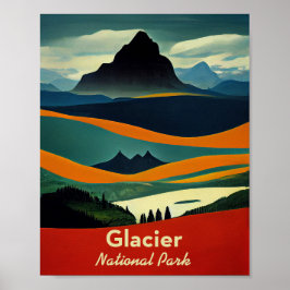 Glacier National Park Minimalist Poster