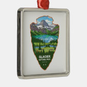 Glacier National Park Montana Arrowhead Metalen Ornament (Rechts)