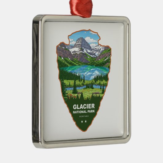 Glacier National Park Montana Arrowhead Metalen Ornament (Rechts)