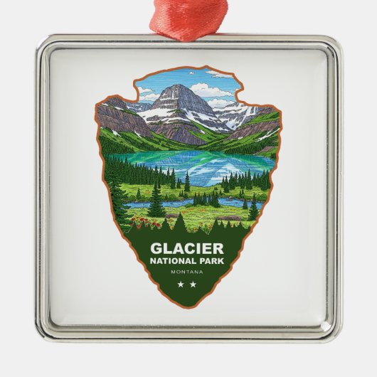 Glacier National Park Montana Arrowhead Metalen Ornament (Voorkant)