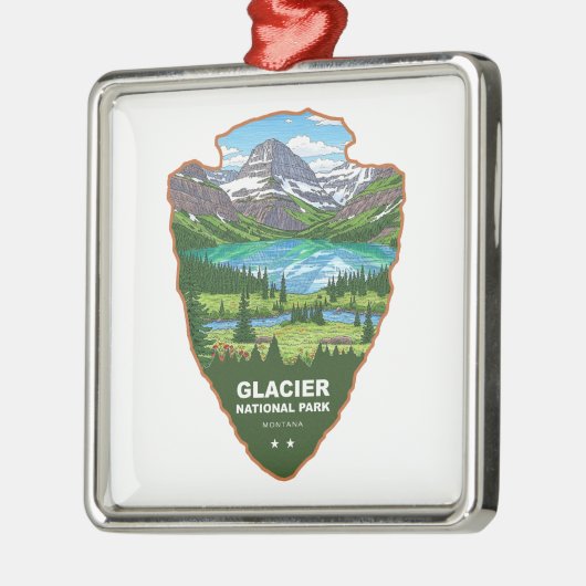 Glacier National Park Montana Arrowhead Metalen Ornament (Links)