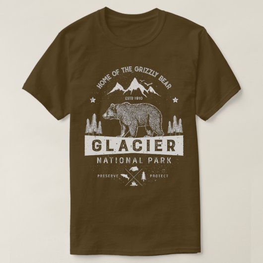 Glacier National Park Montana Beer Mannen Wo T-shirt (Design voorkant)