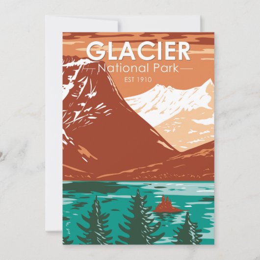 Glacier National Park Montana  Feestdagenkaart (Voorkant)