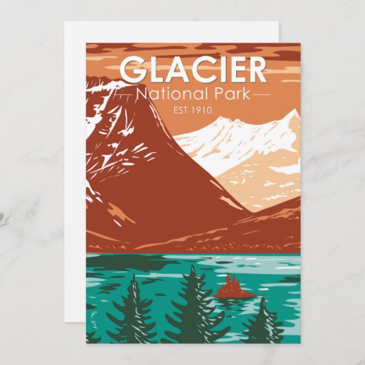 Glacier National Park Montana  Feestdagenkaart (Voorkant / Achterkant)