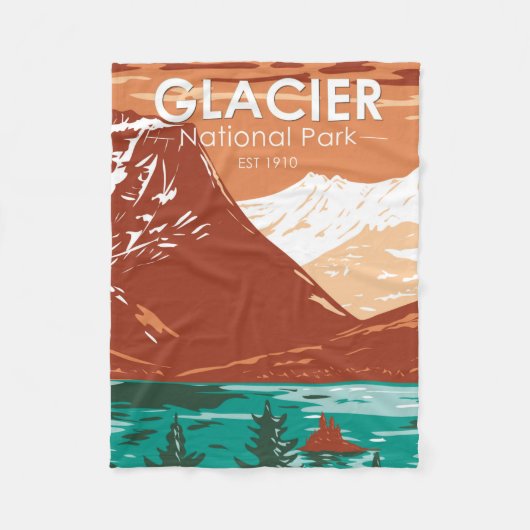Glacier National Park Montana  Fleece Deken (Voorkant)