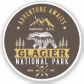Glacier national park Montana forest landscape Sticker (Voorkant)