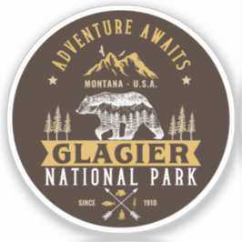 Glacier national park Montana forest landscape Sticker