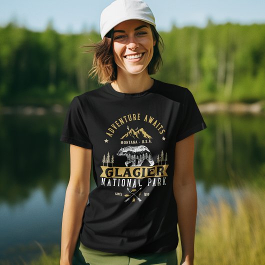 Glacier national park Montana forest landscape T-shirt