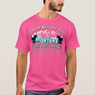 Glacier National Park Montana Hiking Moose Camping T-shirt