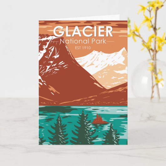 Glacier National Park Montana  Kaart (Gele Bloem)