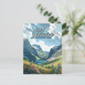 Glacier National Park Montana Lake Retro Briefkaart (Staand voorkant)
