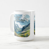 Glacier National Park Montana Lake Retro Koffiemok (Voorkant links)