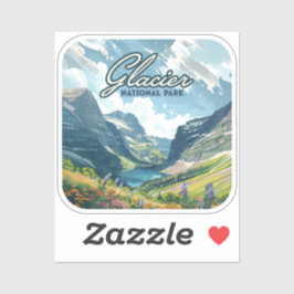 Glacier National Park Montana Lake Retro Sticker
