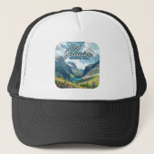 Glacier National Park Montana Lake Retro Trucker Pet (Voorkant)