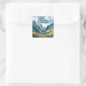 Glacier National Park Montana Lake Retro Vierkante Sticker (Tas)