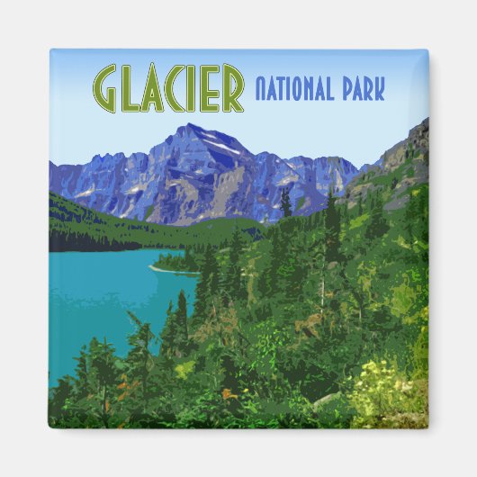 Glacier National Park Montana Magneet (Voorkant)