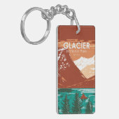 Glacier National Park Montana met dubbel zond Sleutelhanger (Voorkant Links)