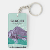 Glacier National Park Montana met dubbel zond Sleutelhanger (achterkant)