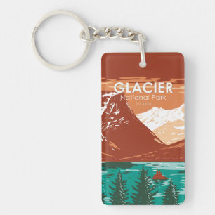Glacier National Park Montana met dubbel zond Sleutelhanger