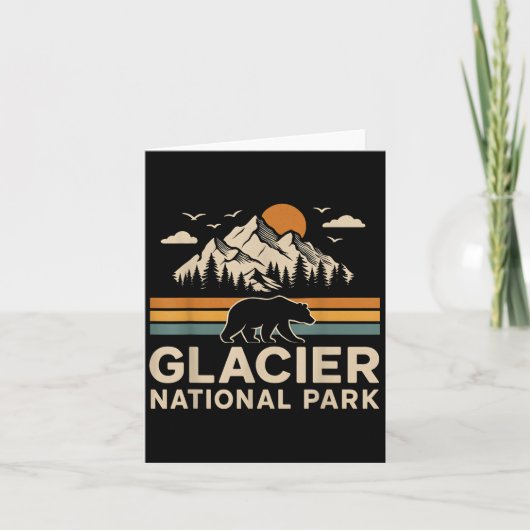 Glacier National Park Montana Outdoor Hiking Retro Kaart (Voorkant)
