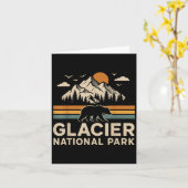 Glacier National Park Montana Outdoor Hiking Retro Kaart (Gele Bloem)