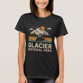 Glacier National Park Montana Outdoor Hiking Retro T-shirt (Voorkant)