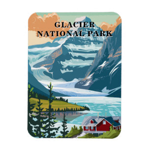 Glacier National Park Montana Souvenir Bergen Magneet
