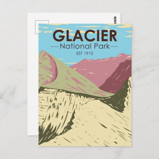 Glacier National Park Montana Triple verdeelt Peak Briefkaart (Voorkant / Achterkant)