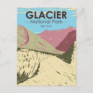 Glacier National Park Montana Triple verdeelt Peak Briefkaart