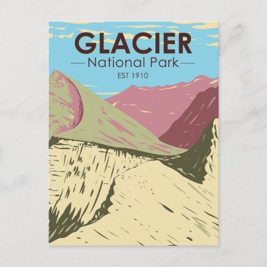 Glacier National Park Montana Triple verdeelt Peak Briefkaart (Voorkant)