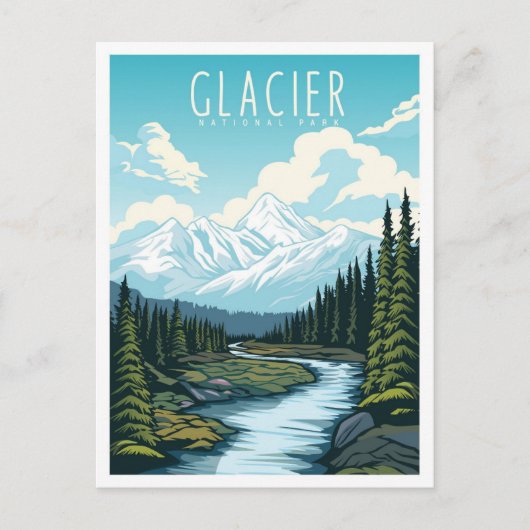 Glacier National Park Montana USA Travel Briefkaart (Voorkant)