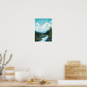 Glacier National Park Montana USA Travel Poster (Keuken)