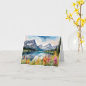 Glacier National Park Montana Waterverf Kaart (Gele Bloem)