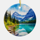 Glacier National Park Montana Waterverf Keramisch Ornament (Voorkant)