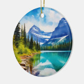 Glacier National Park Montana Waterverf Keramisch Ornament (Links)